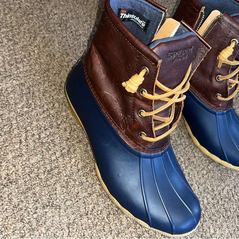 Sperry Women’s Brown and Blue Duck Boots